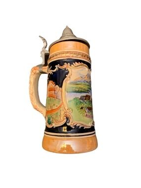 Bintage star berg German lidded stein